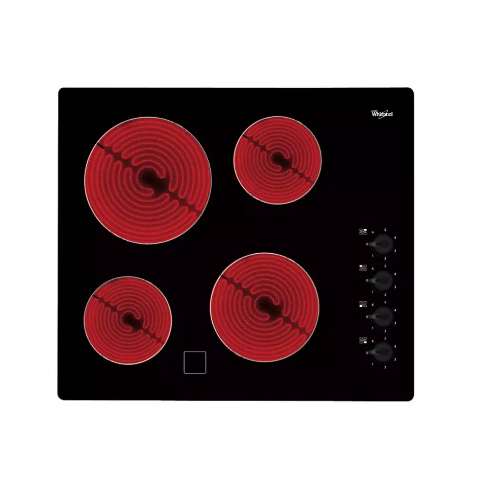 Table de cuisson vitrocéramique 4 feu 6200w noir Whirlpool AKM700NENEW
