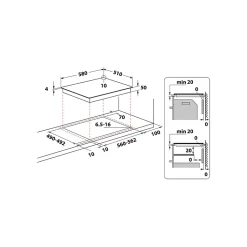 Table de cuisson vitrocéramique 4 feu 6200w noir Whirlpool AKM700NENEW