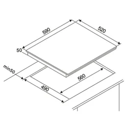 Table de cuisson vitrocéramique - OCEANIC - 4 foyers - Noir