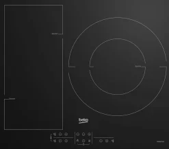 Table de cuissson à induction 60cm 3 feux 7200w noir Beko HII63201FMTB