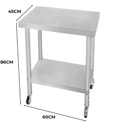Table de Travail en Inox 60cm x 45cm x 86cm - KuKoo