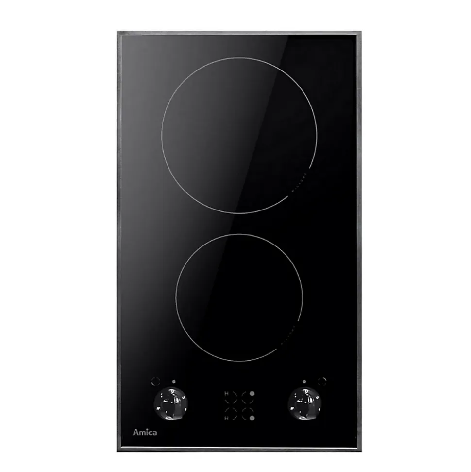 Table domino vitrocéramique 30cm 2 feux noir Amica PH3200PG