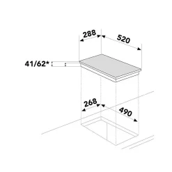 Table domino vitrocéramique 30cm 3000w noir Glem Gas GTH32T