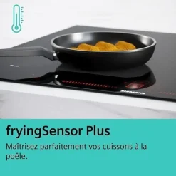 Table induction - SIEMENS - IQ700 - 4 foyers - 60 cm - Noir - Dual LightSlider