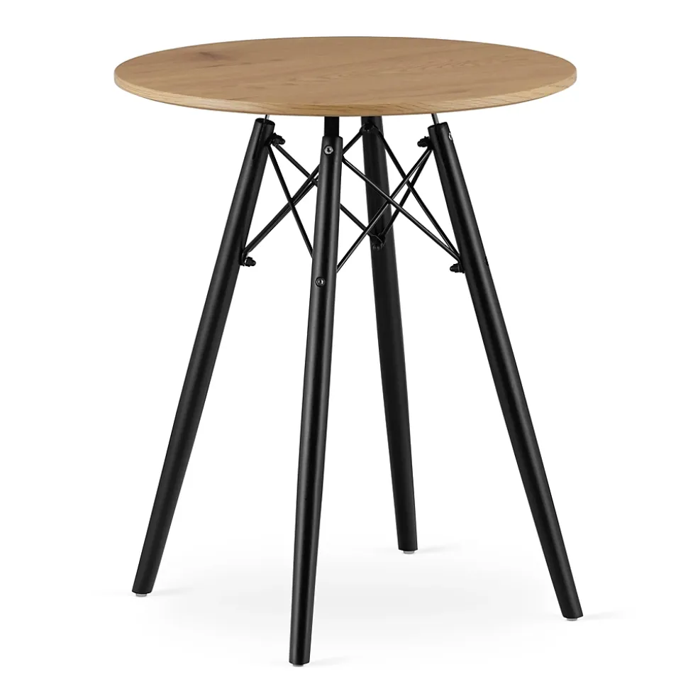 Table ronde VALORA KOVA 60 cm - Table de salle à manger moderne en chêne miel