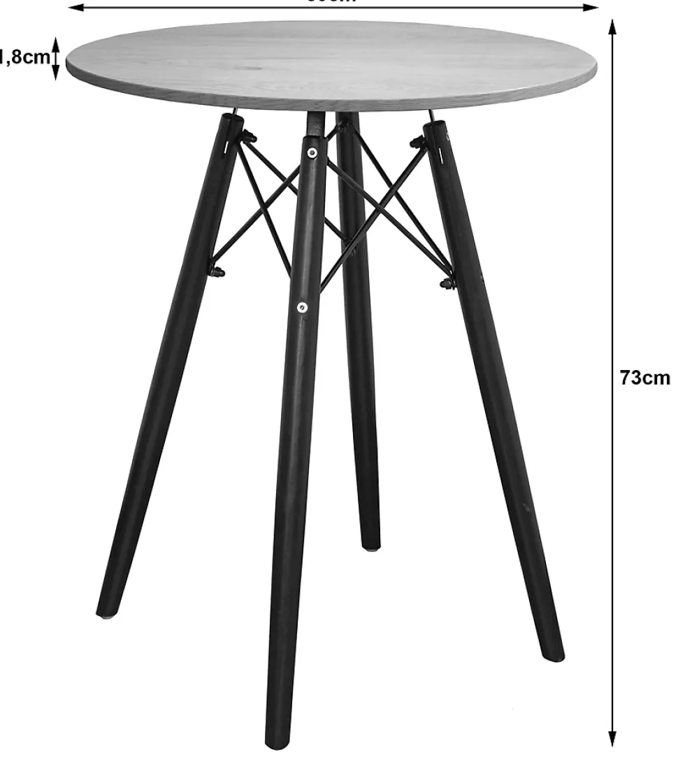 Table ronde VALORA KOVA 60 cm - Table de salle à manger moderne en chêne miel