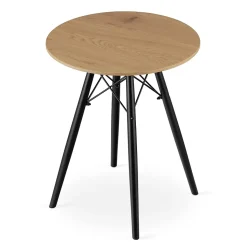 Table ronde VALORA KOVA 60 cm - Table de salle à manger moderne en chêne miel