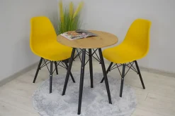 Table ronde VALORA KOVA 60 cm - Table de salle à manger moderne en chêne miel