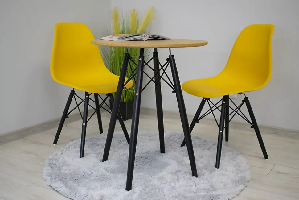 Table ronde VALORA KOVA 60 cm - Table de salle à manger moderne en chêne miel