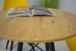 Table ronde VALORA KOVA 60 cm - Table de salle à manger moderne en chêne miel