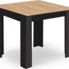 Table Valora NP 80X80 Artisan, design moderne, pieds noirs