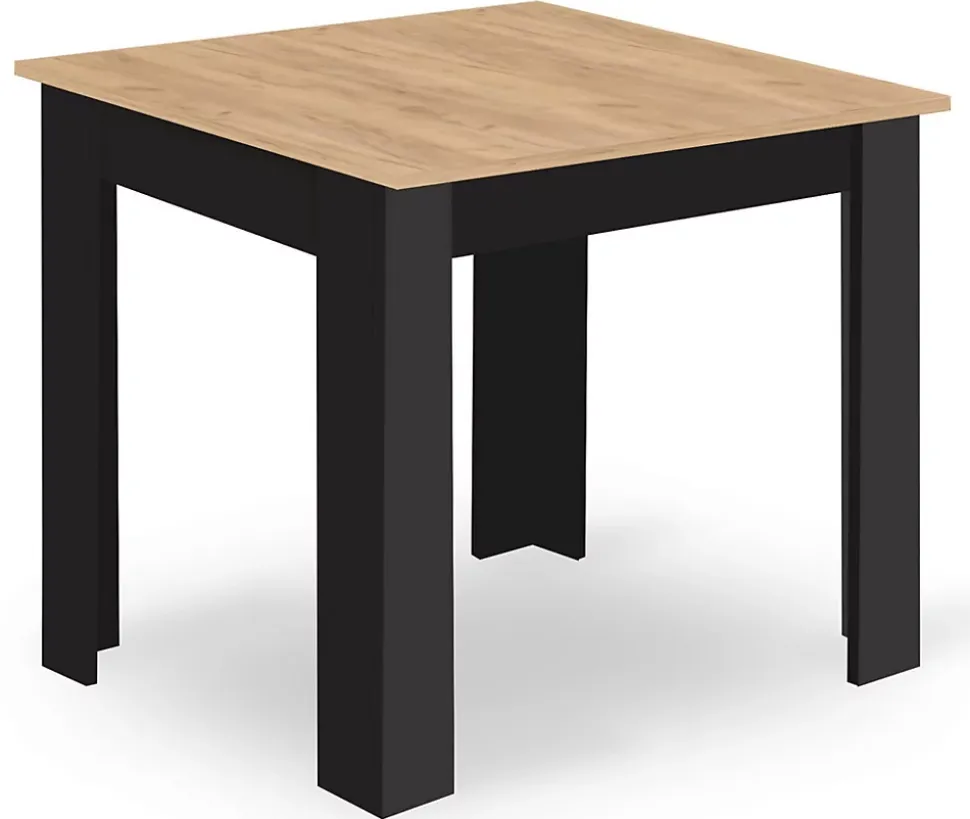 Table Valora NP 80X80 Artisan, design moderne, pieds noirs