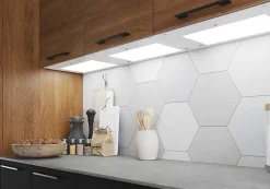 Tablette avec LED integrées de dessous de meuble haut GoodHome Caraway blanc l. 46,4 cm x L. 31,9 cm x H. 18,2 mm