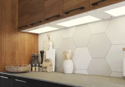 Tablette avec LED integrées de dessous de meuble haut GoodHome Caraway blanc l. 56,4 cm x L. 31,9 cm x H. 18,2 mm