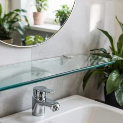 Tablette Murale en Verre Tulup 100x13 cm Pour Cuisine Ouverte Minimaliste