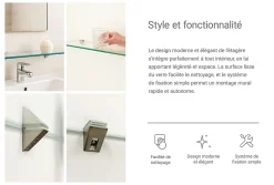 Tablette Murale en Verre Tulup 60x13 cm De Cuisine Moderne