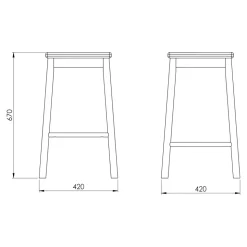 Tabouret de bar bois GoodHome Blatina H.68 cm