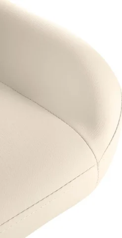 Tabouret de bar Braga cuir synthétique, structure dorée, réglable, pivotant 360, repose-pieds, cuisine et bar Crème