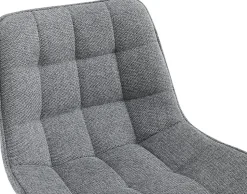 Tabouret de bar Dartford, Chaise de bar rembourrée, Tabouret de bar avec structure métallique et dossier Gris/Tissu