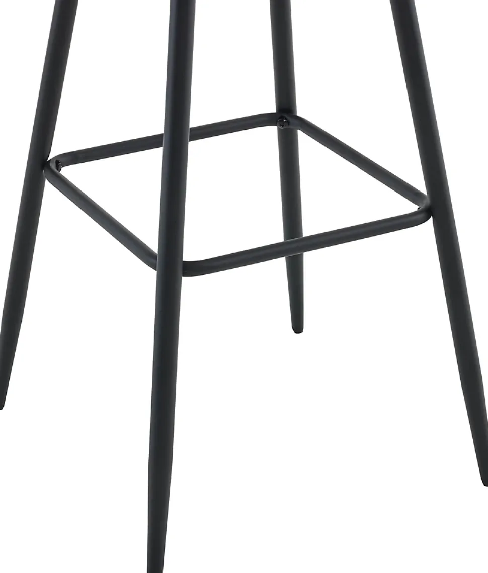 Tabouret de bar Dartford, Chaise de bar rembourrée, Tabouret de bar avec structure métallique et dossier Grisfoncé/Tissu