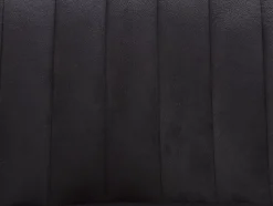 Tabouret de bar en velours et métal - Hauteur réglable - Noir - ELEANA