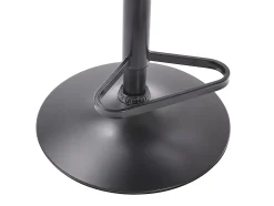 Tabouret de bar en velours et métal - Hauteur réglable - Noir - ELEANA