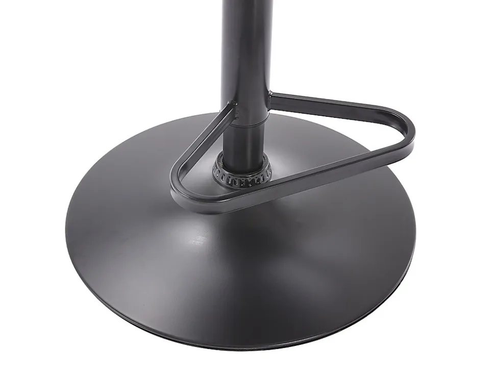 Tabouret de bar en velours et métal - Hauteur réglable - Noir - ELEANA