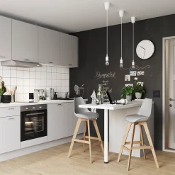 Tabouret de bar GoodHome Pitaya gris clair