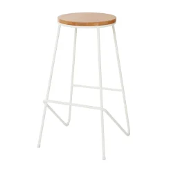 Tabouret de bar GoodHome Maloux blanc