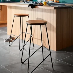 Tabouret de bar GoodHome Maloux noir
