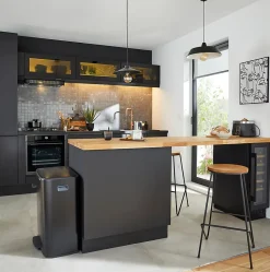 Tabouret de bar GoodHome Maloux noir