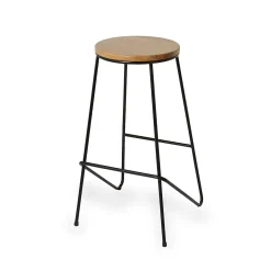 Tabouret de bar GoodHome Maloux noir