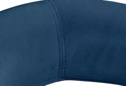 Tabouret de bar Olinda velours, chaise réglable, pivotante, dossier, repose-pieds Bleu/Noir