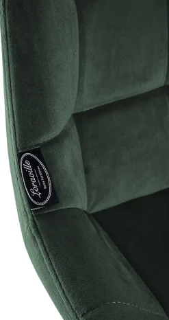 Tabouret de bar pivotant Weston pivotant à 90 degrés, réglage, assise rembourrée, structure métallique Vertfoncé/Velours