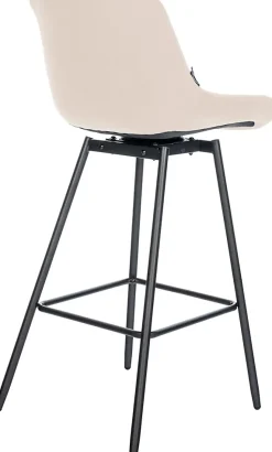 Tabouret de bar pivotant Weston pivotant à 90 degrés, réglage, assise rembourrée, structure métallique Crème/Velours