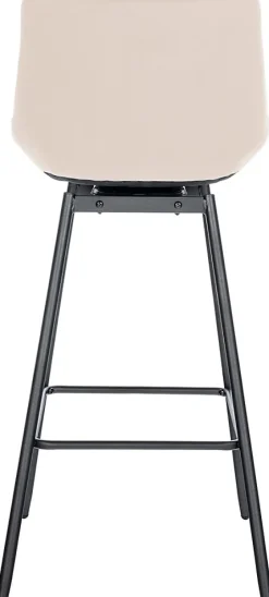 Tabouret de bar pivotant Weston pivotant à 90 degrés, réglage, assise rembourrée, structure métallique Crème/Velours