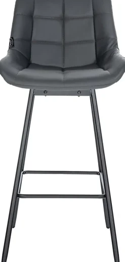 Tabouret de bar pivotant Weston pivotant à 90 degrés, réglage, assise rembourrée, structure métallique Gris/Similicuir