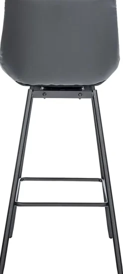 Tabouret de bar pivotant Weston pivotant à 90 degrés, réglage, assise rembourrée, structure métallique Gris/Similicuir