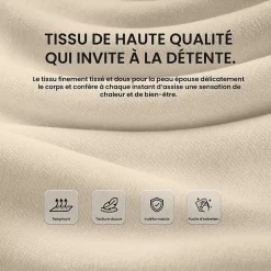 Tabouret de bar rembourré Altona, dossier, repose-pieds, métal noir, style scandinave moderne Crème/Tissu