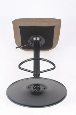 Tabouret de bar réglable beige et pied noir, Deko & Co