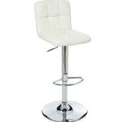 Tabouret de bar réglable Delek blanc