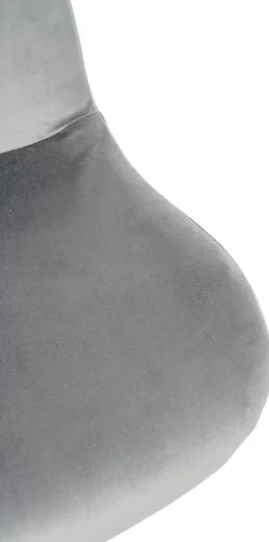 Tabouret de bar Solon chromé, velours ou tissu, réglable et pivotant, rembourré avec dossier Gris/Velours