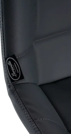 Tabouret de bar Weston dossier, assise rembourrée, structure métallique, velours ou similicuir, repose-pieds Gris/Similicuir