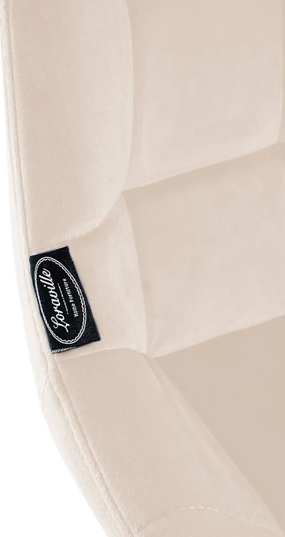 Tabouret de bar Weston dossier, assise rembourrée, structure métallique, velours ou similicuir, repose-pieds Crème/Velours