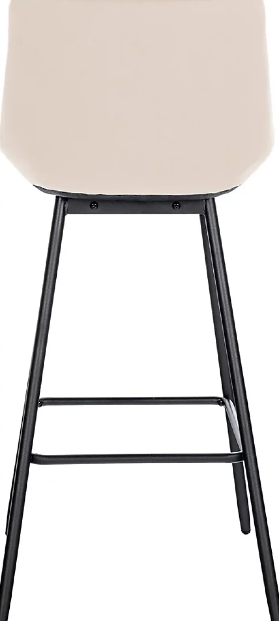 Tabouret de bar Weston dossier, assise rembourrée, structure métallique, velours ou similicuir, repose-pieds Crème/Velours