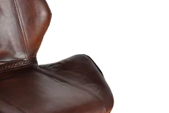 Tabouret en cuir naturel avec pieds en métal