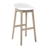 Tabouret en plastique blanc et pieds en bois Homesight Riva 65 cm, 4 pièces