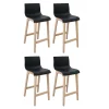 Tabouret en plastique noir et pieds en bois Homesight Tanna 75 cm vendu par 4 pièces