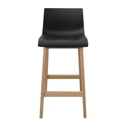Tabouret en plastique noir et pieds en bois Homesight Tanna 75 cm vendu par 4 pièces