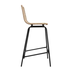 Tabouret en style rotin beige et pied en métal Homesight Bali vendu par 2
